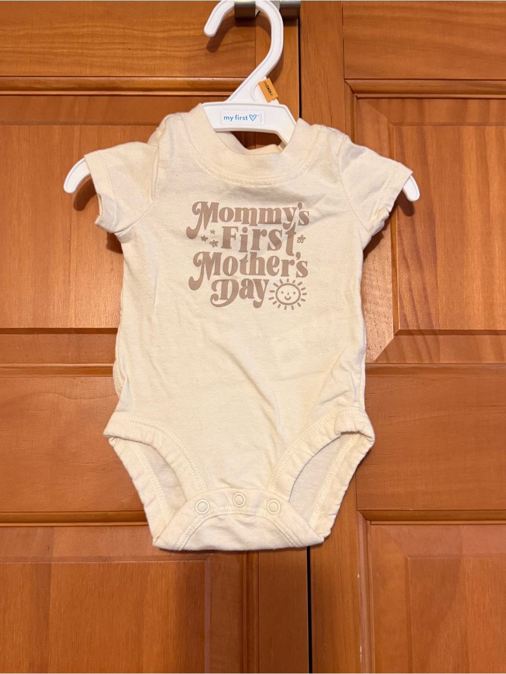 My First Heart Cream 'Mommy's First Mother's Day' Baby One-Piece